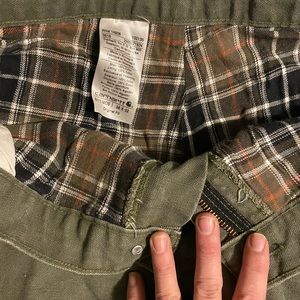 Carhartt insulated green 38 by 32 original fit pants